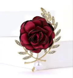 ブローチ　コサージュ ローズ　花　バラ　パール　上品 フォーマル　卒業式　入学式