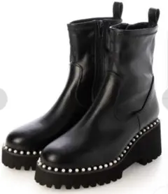 EVOL 6.5cm厚底ソフトストレッチブーツ 黒