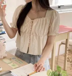 パフスリーブリボンブラウス　Girly Dollのサムネイル