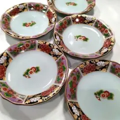 有田焼 古伊万里 仁祥窯 金彩 色絵 色錦 小皿 銘々皿 取り皿 和皿 5客揃のサムネイル