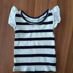 baby GAP フリル袖ストライプTシャツ 12-18ヶ月