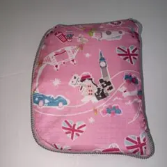 #イギリスロンドン柄デザインのピンクエコバッグ。