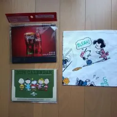 コカ・コーラ ／ スヌーピー 卓上カレンダー & ランチクロス