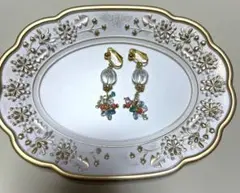 「✨入荷✨」水晶とサンゴのイヤリング
