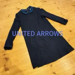 ウール ひざ丈ワンピース