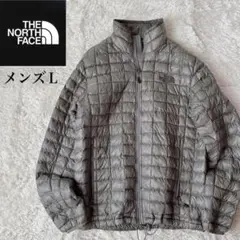 ノースフェイス サーモボールダウンジャケット ロゴ刺繍 シルバーグレー