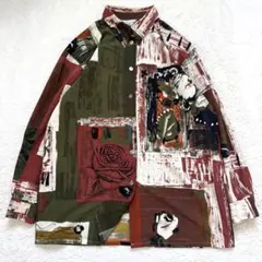 Boutique Nabet アート柄 薔薇 オーバーサイズ シャツ 春 秋のサムネイル