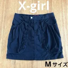 X-girl ポケット付きミニスカート　黒　ブラック　レディース　M★匿名配送