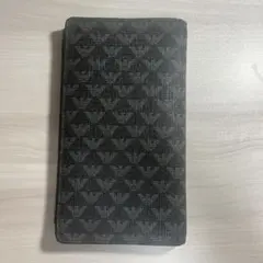 EMPORIO ARMANI 長財布 ロゴ総柄 ブラックのサムネイル