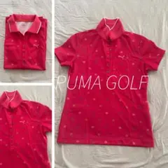 PUMA GOLFピンク 花柄 ゴルフシャツ さらっと着心地のいいM L相当