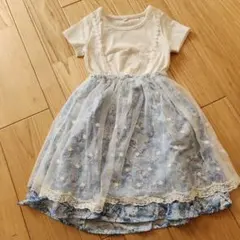 フラワープリント 半袖ワンピース