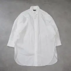 シー SEA ロングシャツ バンドカラー コットン オーバーサイズ 白 