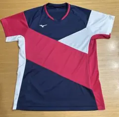 Mizuno バドミントンゲームシャツ ネイビー/レッド/ホワイト