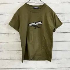 T-GRAPHICS✨Tシャツ【150】恐竜プリント プリントロゴ　半袖　カーキ