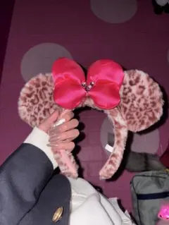 希少レア ディズニー ミニー ピンク ヒョウ柄 カチューシャ 廃盤 新品