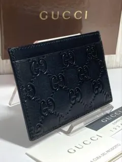 美品　 グッチ　グッチシマ　レザー　カードケース　名刺入れ　ブラック　箱付き