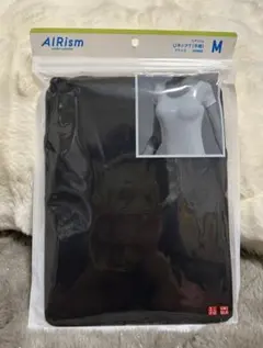 ユニクロ　エアリズム　UネックT（半袖）　Mサイズ　黒