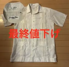 【希少】80s90s ChristianDiorキューバシャツ リネン混