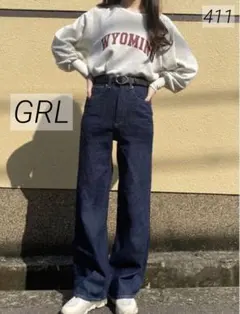 ま*ゅ様 411 美品 GRL グレイル ハイウエストストレートデニムパンツ