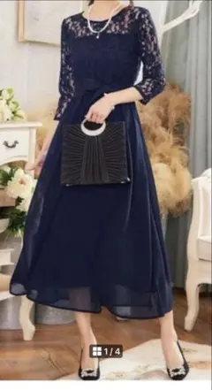 You Color ネイビー　パーティードレス レース　オケーション　Mサイズ