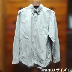 ユニクロ オックスフォードシャツ L グレー