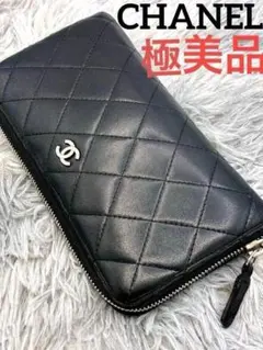 極美品！　CHANEL カンボンライン　マトラッセ　ラウンド　長財布のサムネイル