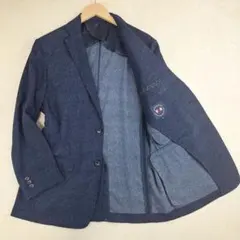 美品✨VAN CLUB　洗えるシアサッカーテーラードジャケット　ネイビー　LLのサムネイル