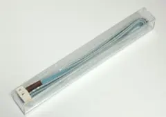 未使用品　帯締め　絹100％　水色／ライトグレー編み　古いもの プラケース入り