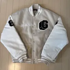 GUESS スタジャン ベージュ レザー袖 未使用 メンズ ジャケット