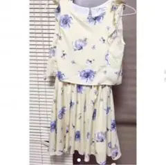 新品 未使用 タグ付き 花柄 ワンピース エムズエキサイト 黄色