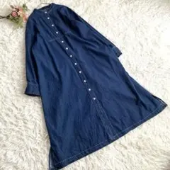 デニムシャツワンピース ロングワンピース