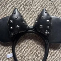 スタッズ付きブラックミッキーヘアバンド