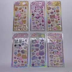 肉球シール6枚　肉きゅうシール　可愛いシール　うさぎ　くま いぬ　ねこ　N1