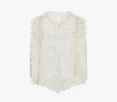 【新品タグ付き】ZARA ZW COLLECTION フリル胸当てシャツ M