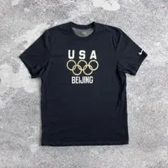 Nike ナイキ USA 北京オリンピック Tシャツ ネイビー L