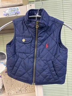 ネイビー キルティング ベビーベスト