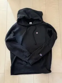 Champion ブラック フード付きパーカー