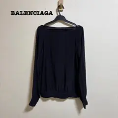 BALENCIAGA ノースリーブトップス 黒 シルク レイヤード バレンシアガ 