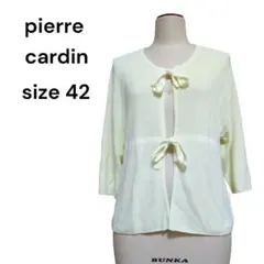 pierre cardin 大きめ イエローカーディガン 五分袖 リボン付きのサムネイル