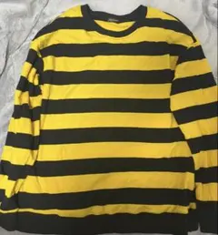 黄色 黒 ボーダー ロンt