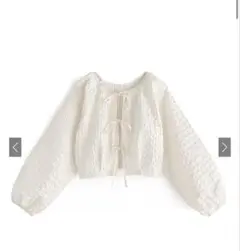 ふくれジャガードリボンショート丈ボレロ [ an1392 ]