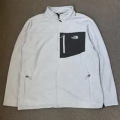 古着ノースフェイスフリースジャケットライトグレーUSAアウトドアアメカジXXL