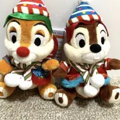 チップとデール　ぬいぐるみバッジ　クリスマス2025 チプデ　ぬいば　２点