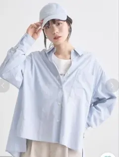 earth music&ecology 青と白のストライプTシャツ