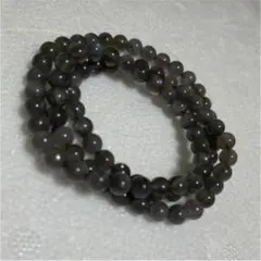 ブレスレット　ラブラドライト　ピンクシラー　3連