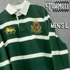 【レアL☆EU輸入90s】ポロバイラルフローレン 刺繍ラガーシャツ　グリーン