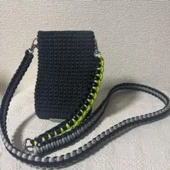 2way仕様 パラコード編みスマホショルダー＆コットン100%スマホポーチセット