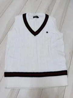 POLO ホワイト Vネック ベスト