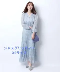 1回着用　ジャスグリッティー　プリーツプリントワンピース　XS 0