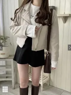 【新品未使用】スエードライダースジャケット［k8453V］アイボリー